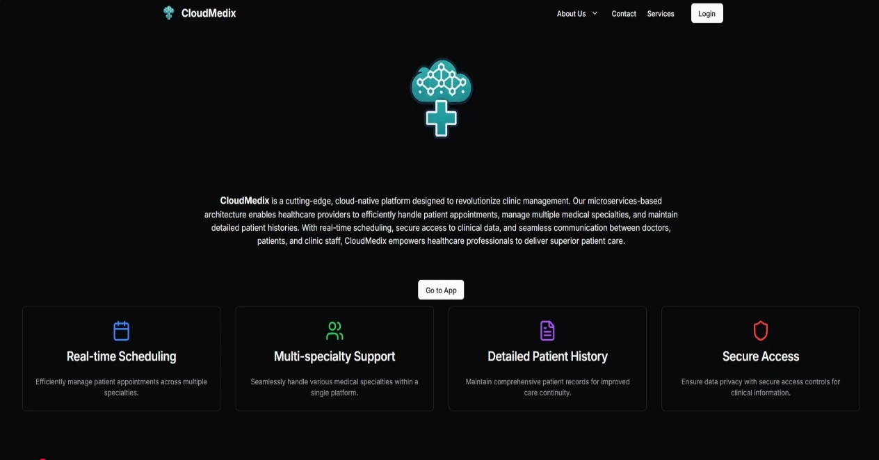 Captura de pantalla del proyecto CloudMedix