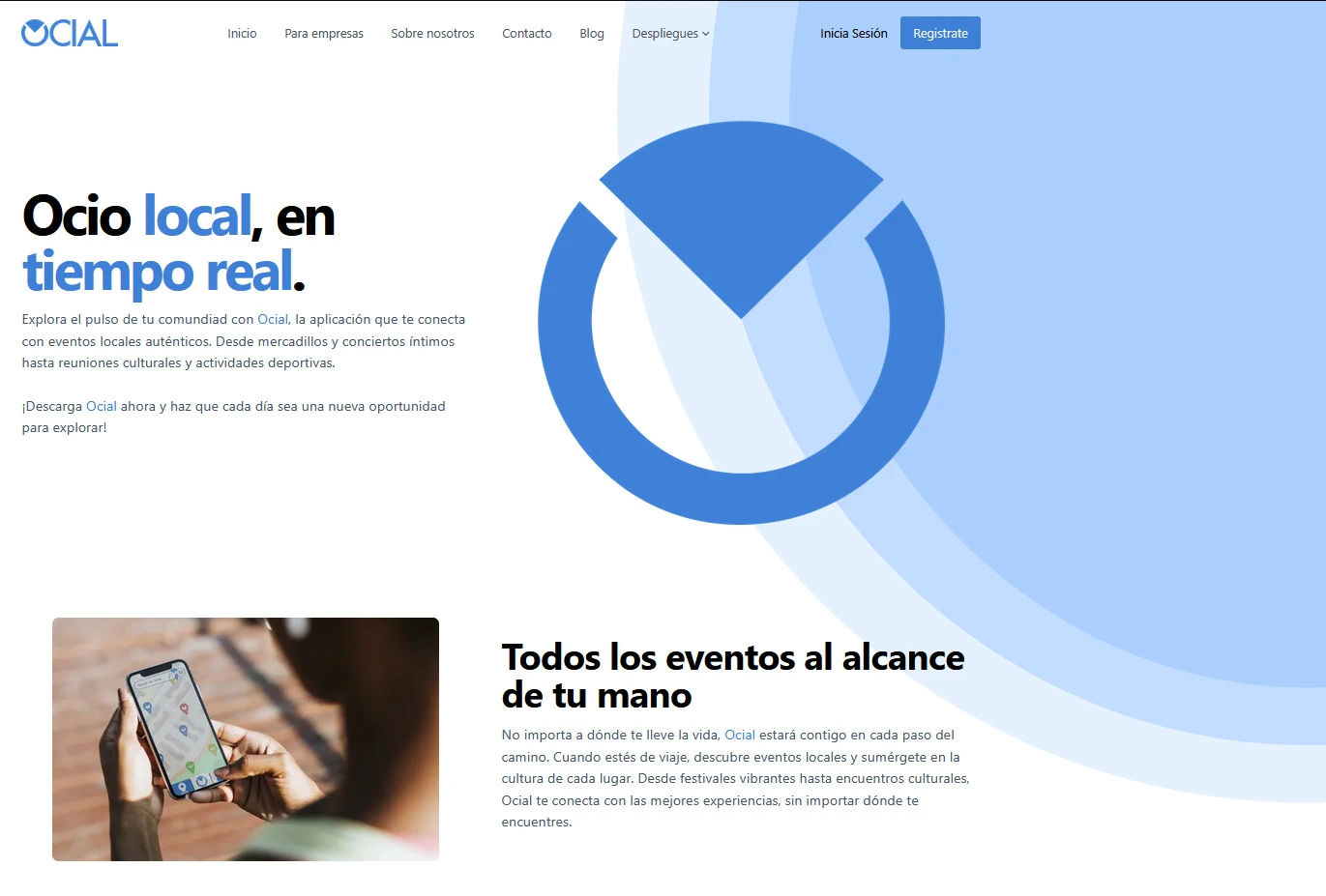 Captura de pantalla del proyecto Ocial